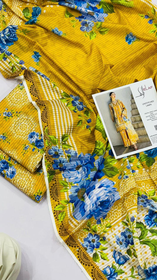 ELAF ALLOVER LAWN THREE PIECE