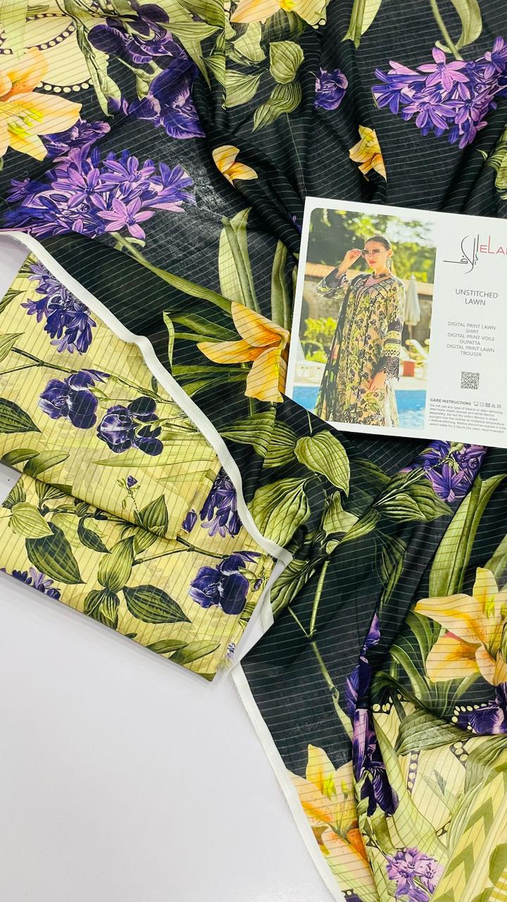ELAF ALLOVER LAWN THREE PIECE