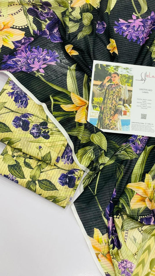 ELAF ALLOVER LAWN THREE PIECE