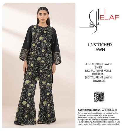 ELAF ALLOVER LAWN THREE PIECE