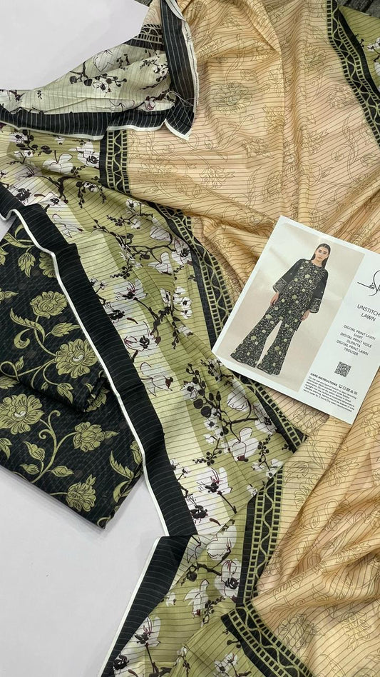 ELAF ALLOVER LAWN THREE PIECE