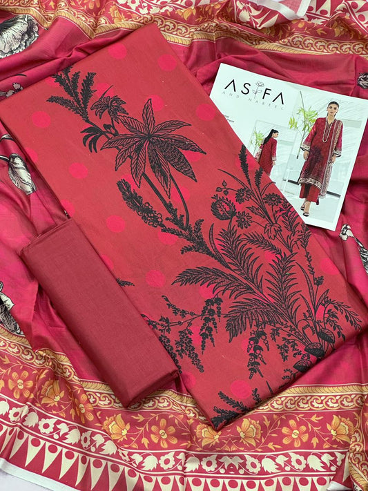 ASIFA & NABEEL LAWN THREE PIECE