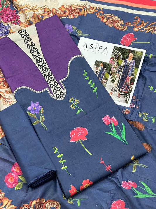 ASIFA & NABEEL LAWN THREE PIECE