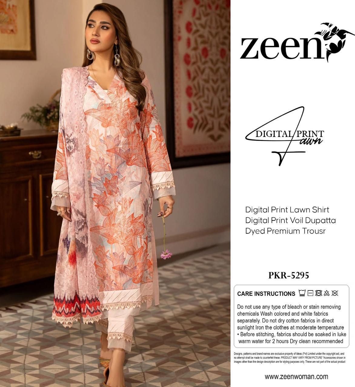ZEEN LAWN THREE PIECE
