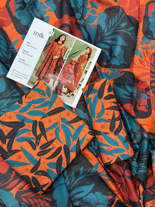 IZNIK LAWN THREE PIECE