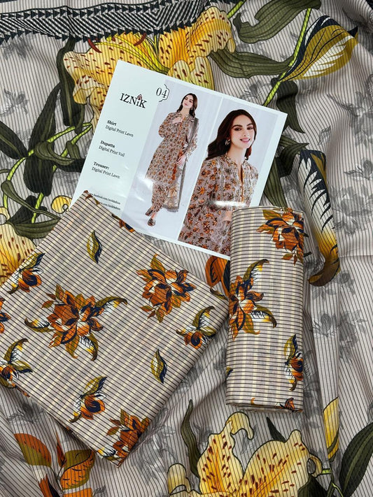 IZNIK LAWN THREE PIECE