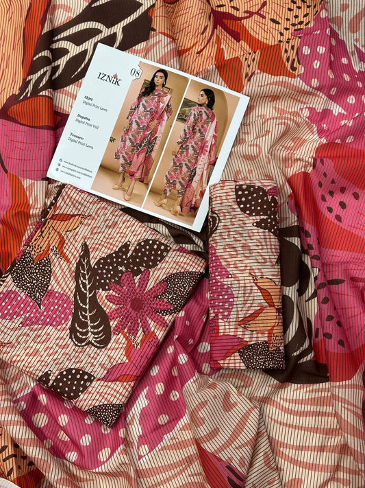IZNIK LAWN THREE PIECE