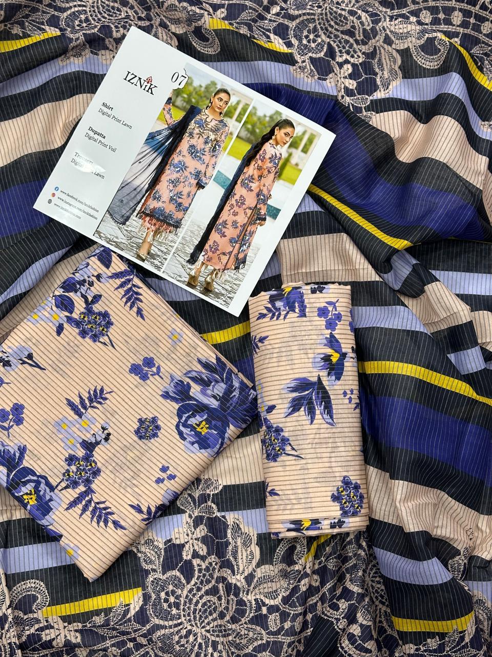 IZNIK LAWN THREE PIECE