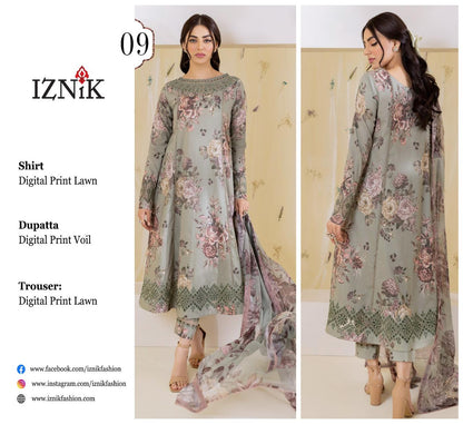 IZNIK LAWN THREE PIECE