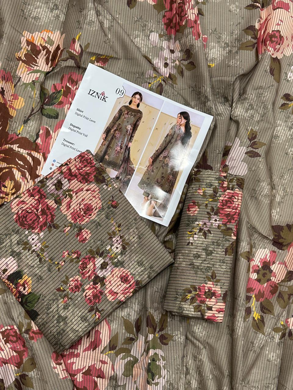 IZNIK LAWN THREE PIECE