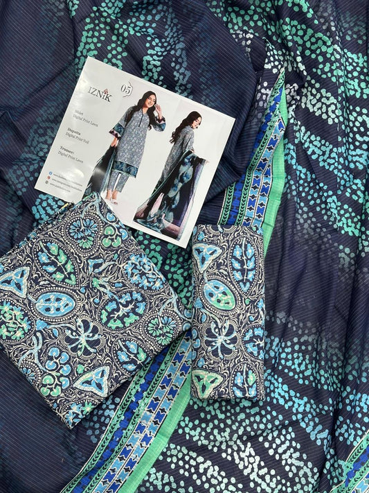 IZNIK LAWN THREE PIECE