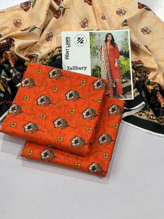 ZELLBURY DORYA LAWN THREE PIECE