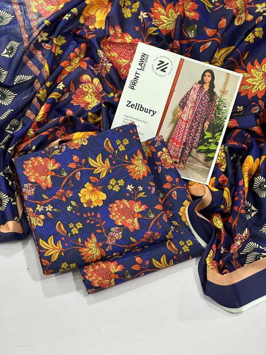 ZELLBURY DORYA LAWN THREE PIECE