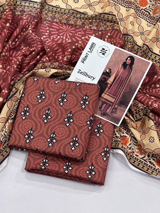 ZELLBURY DORYA LAWN THREE PIECE