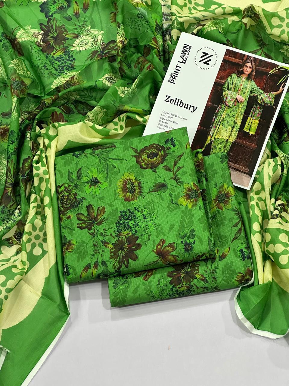 ZELLBURY DORYA LAWN THREE PIECE
