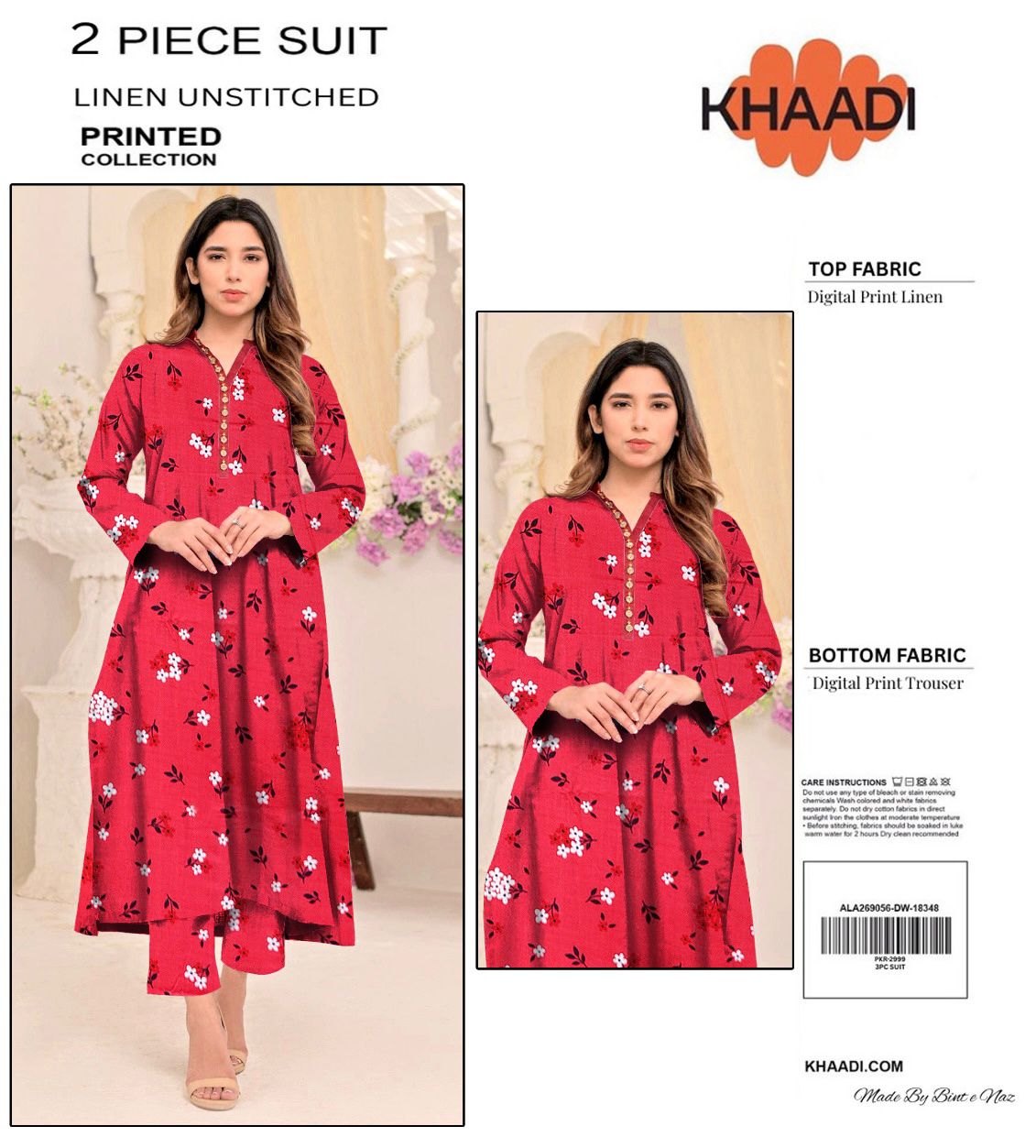 KHAADI LINEN TWO PIECE ALLOVER