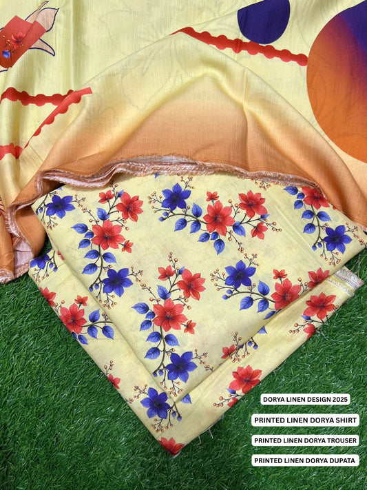 SEHAR DORYA LINEN THREE PIECE