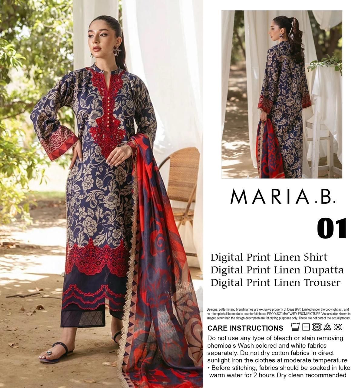 MARIA.B LINEN THREE PIECE