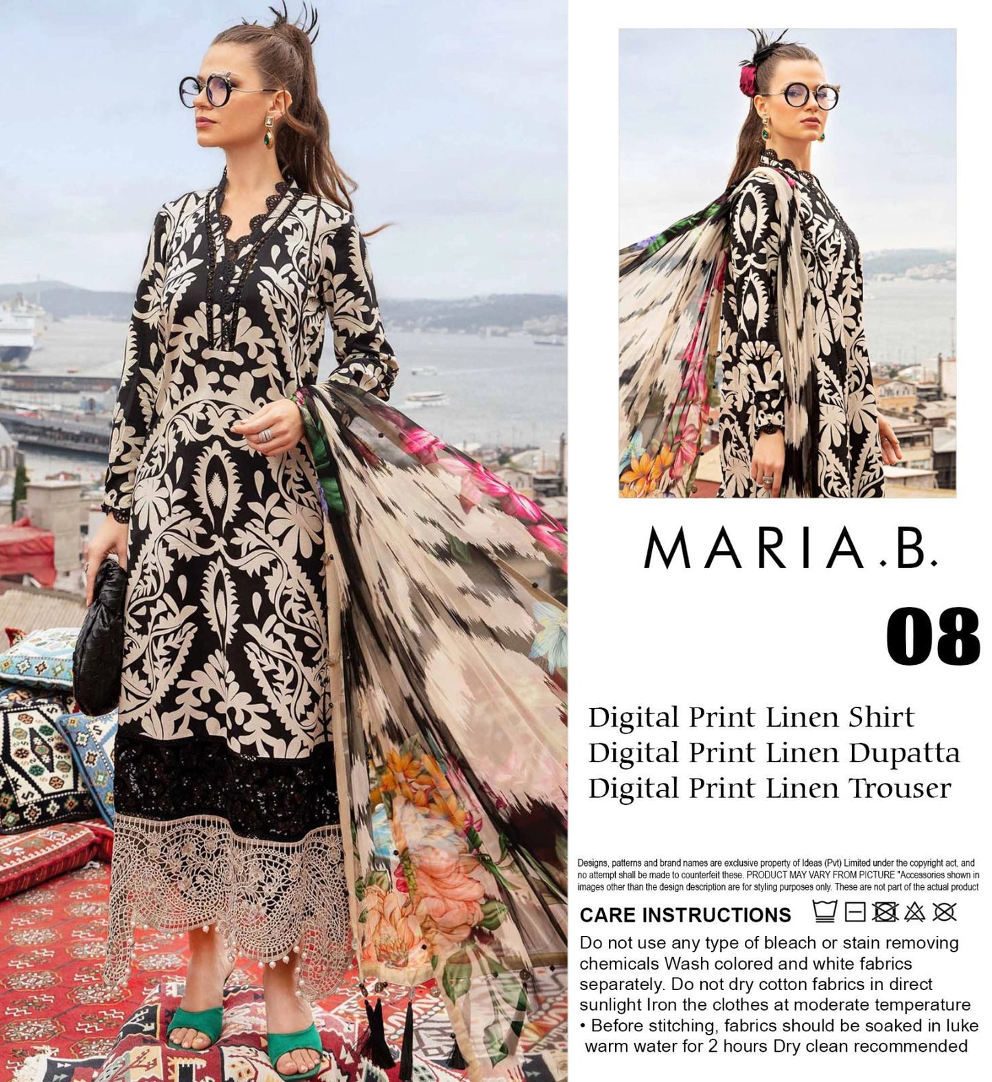 MARIA.B LINEN THREE PIECE