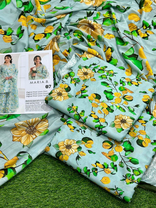 MARIA.B LINEN THREE PIECE