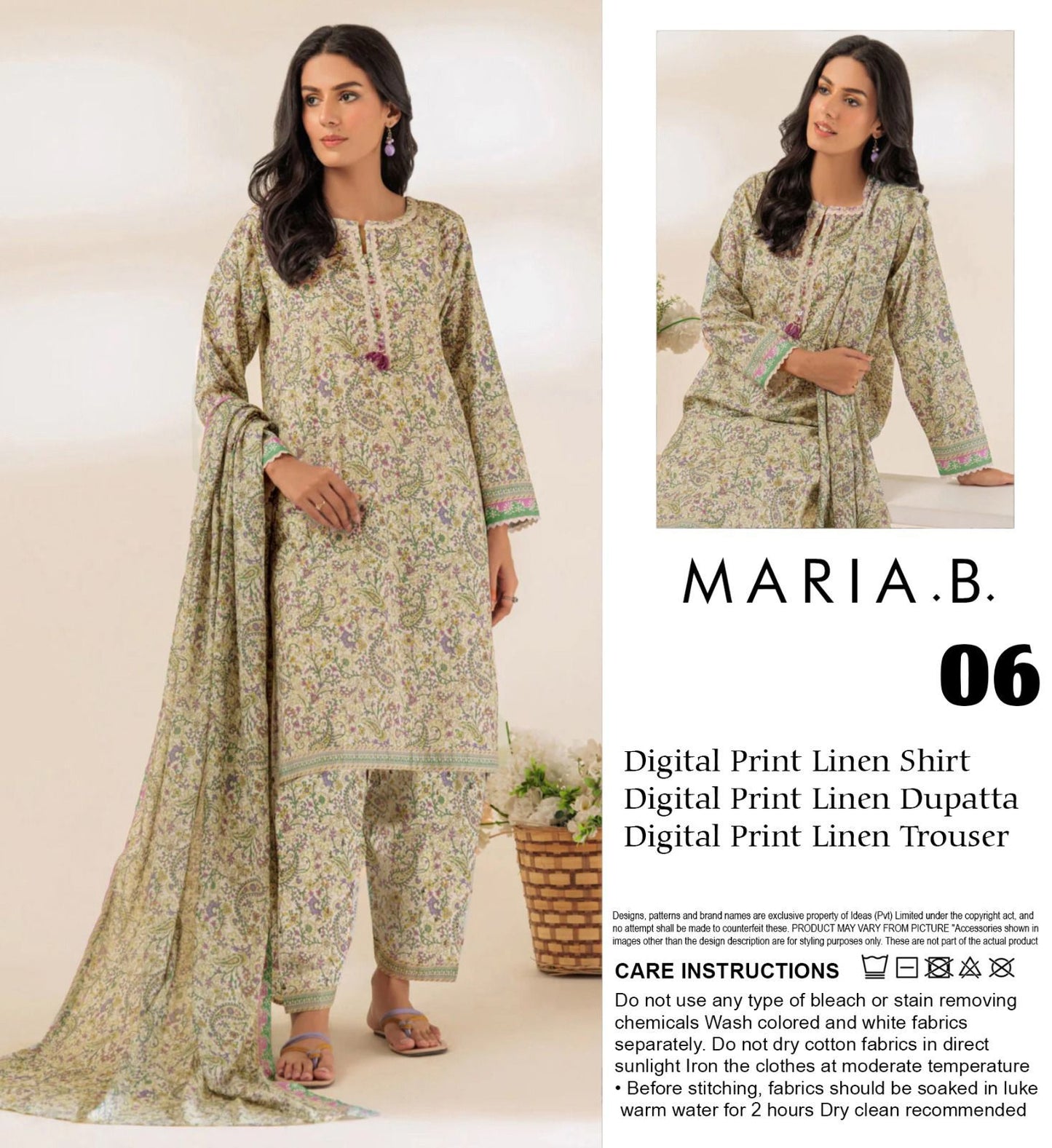 MARIA.B LINEN THREE PIECE