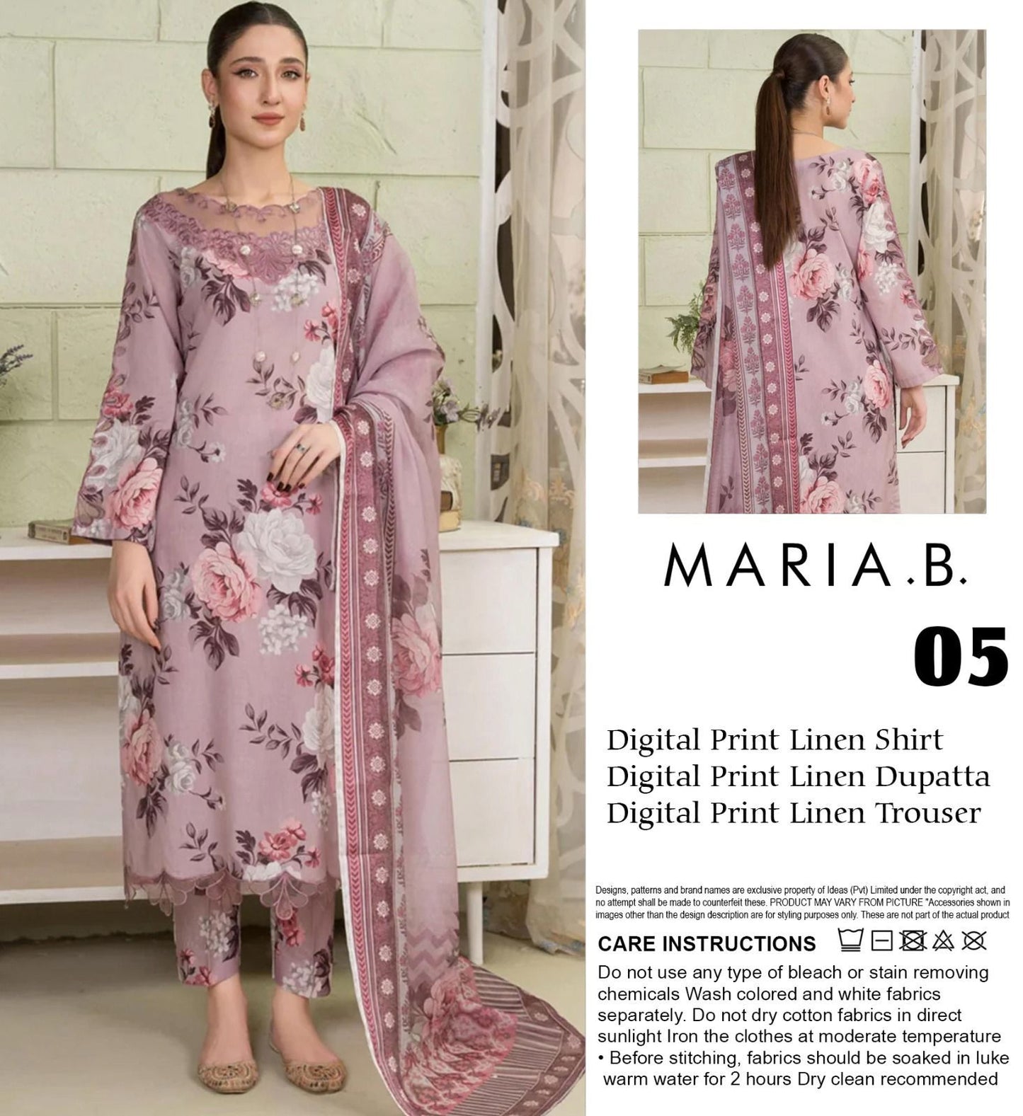 MARIA.B LINEN THREE PIECE