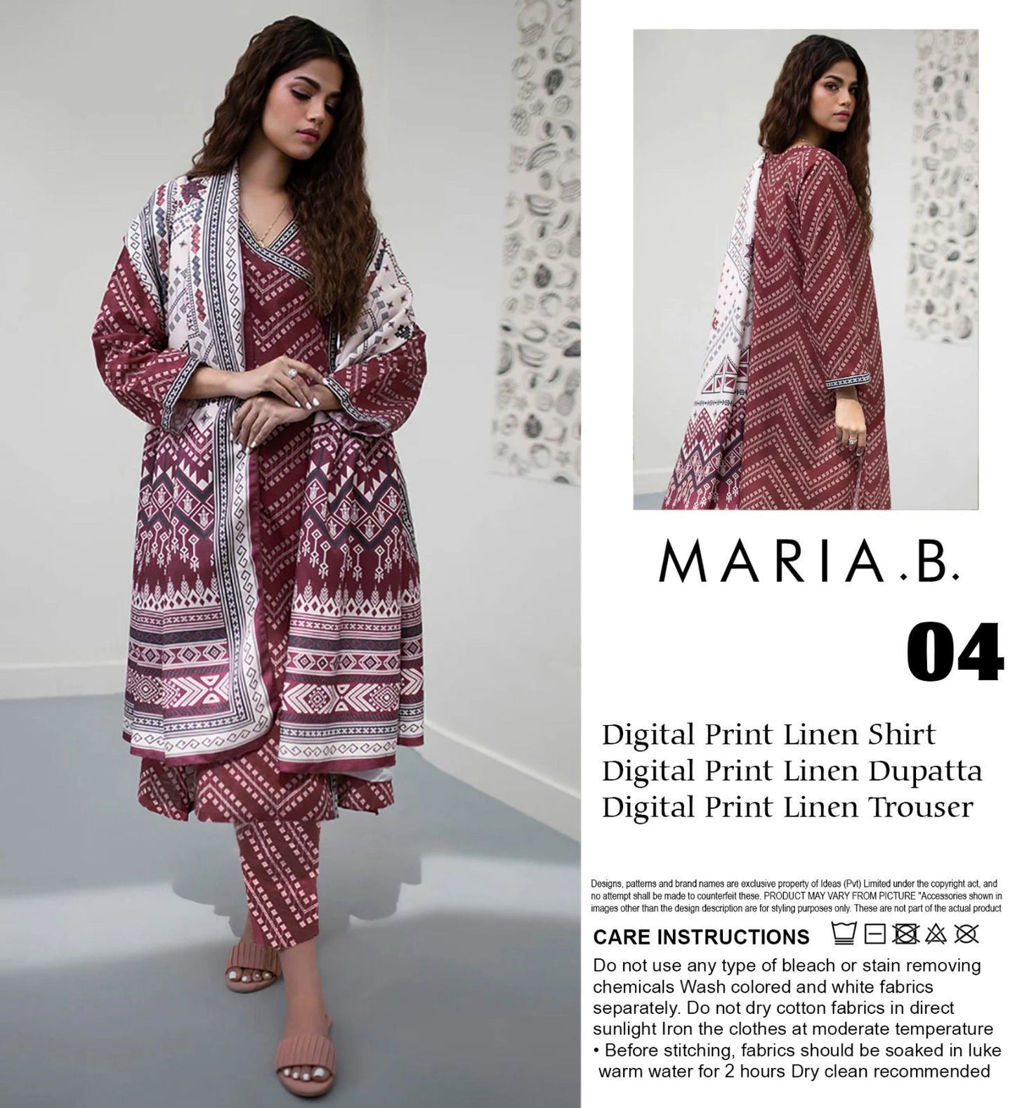 MARIA.B LINEN THREE PIECE