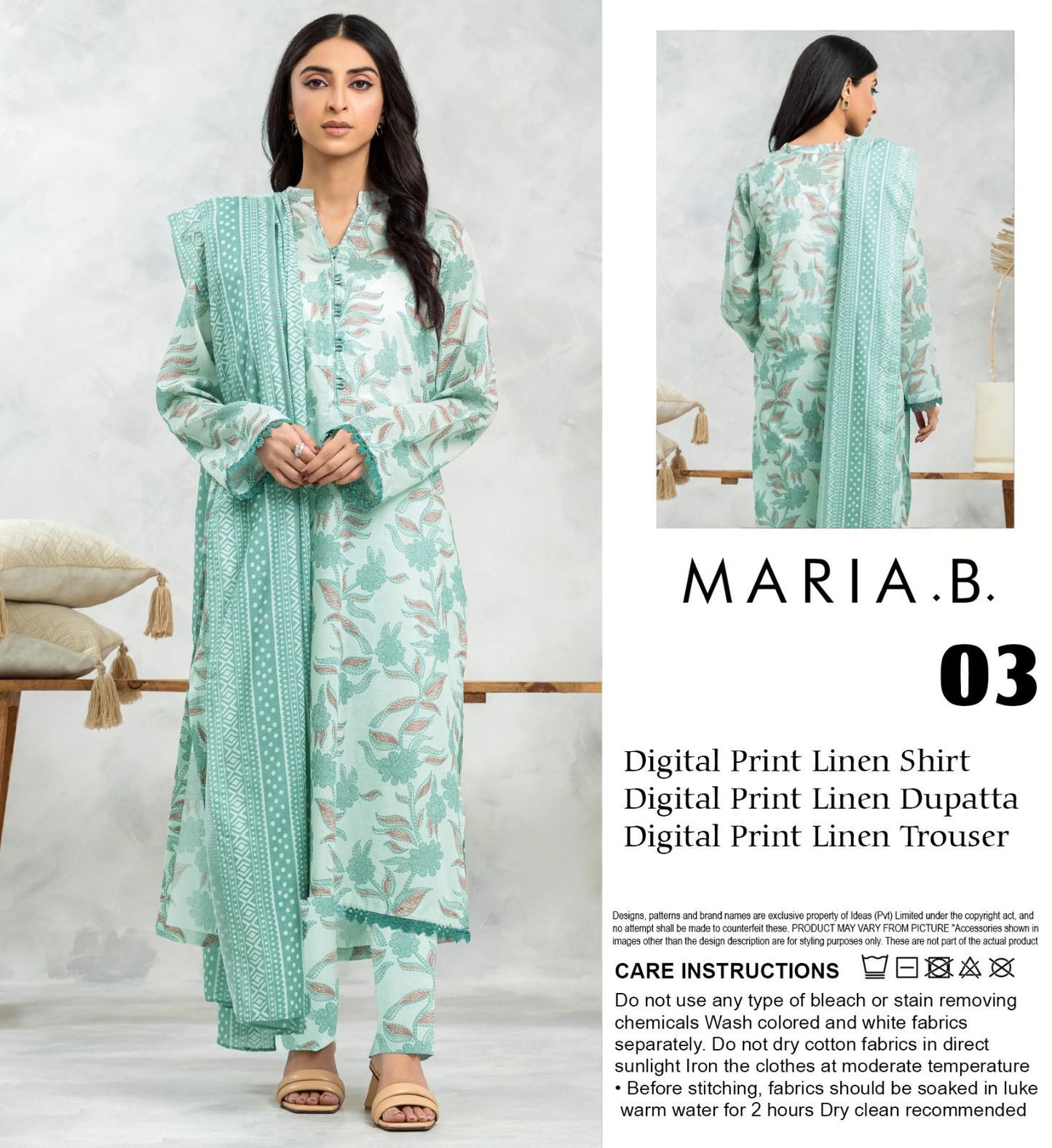 MARIA.B LINEN THREE PIECE
