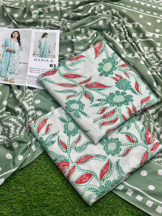 MARIA.B LINEN THREE PIECE