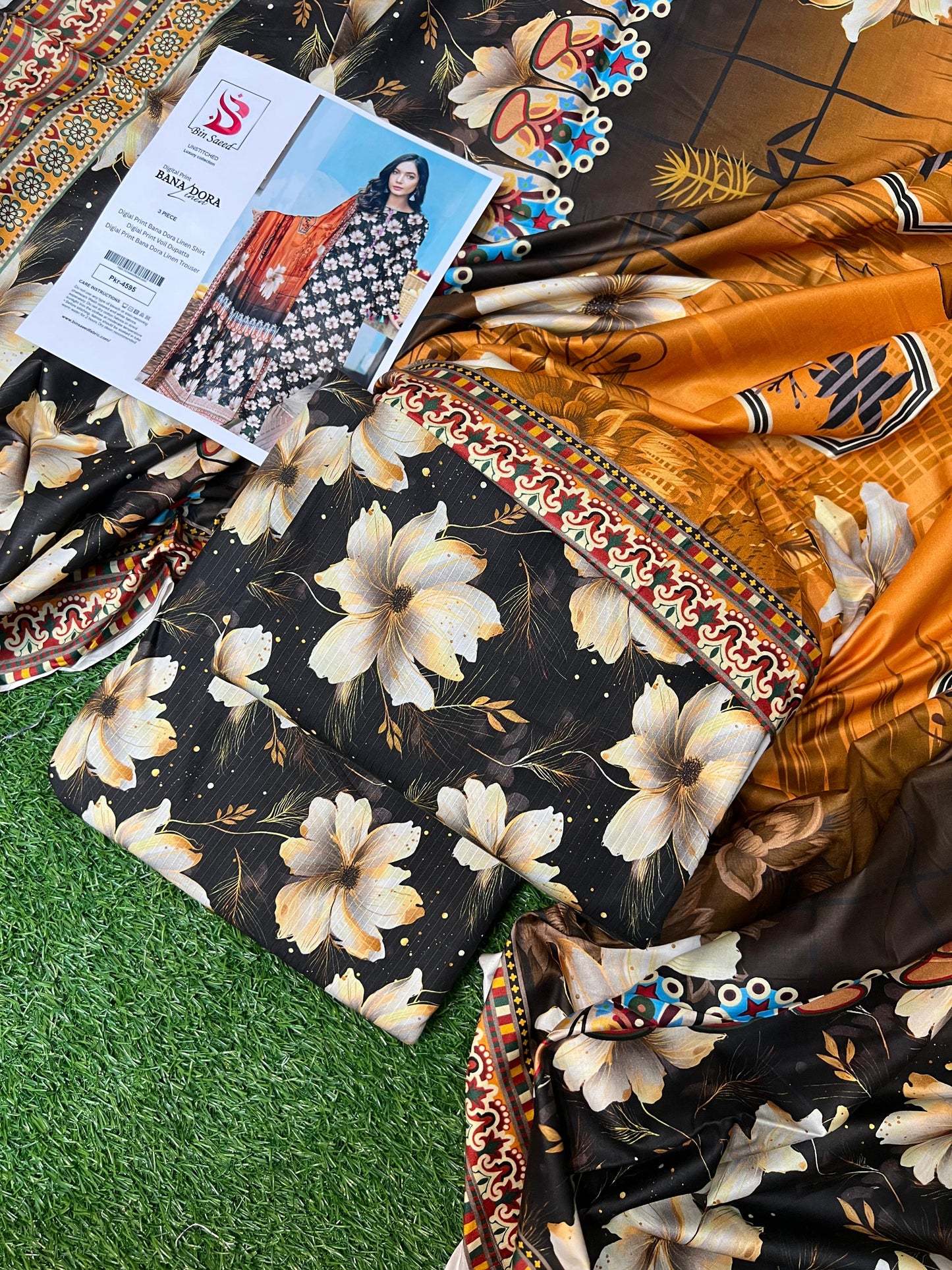 BIN SAEED DORYA LINEN THREE PIECE