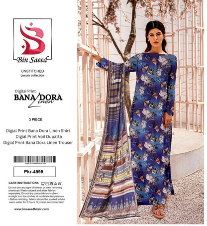 BIN SAEED DORYA LINEN THREE PIECE