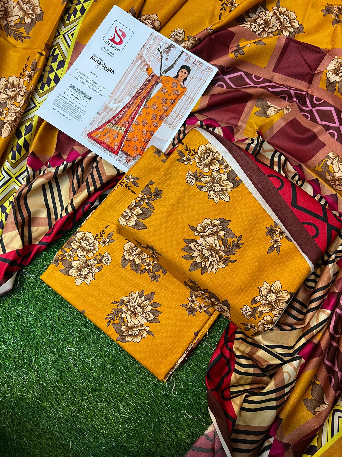 BIN SAEED DORYA LINEN THREE PIECE