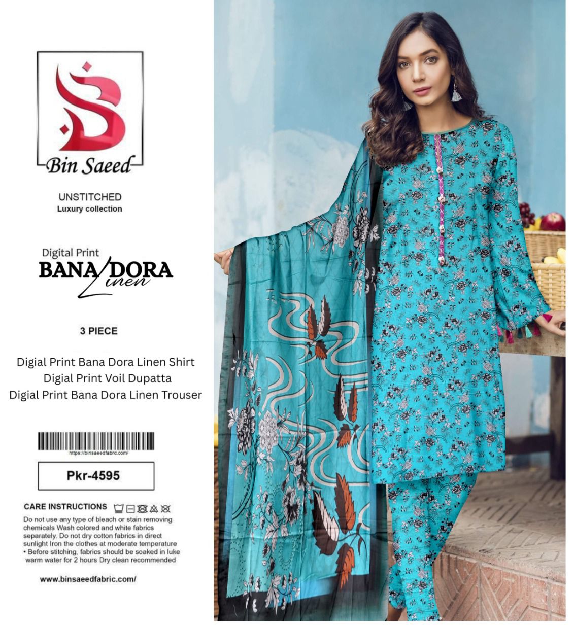 BIN SAEED DORYA LINEN THREE PIECE