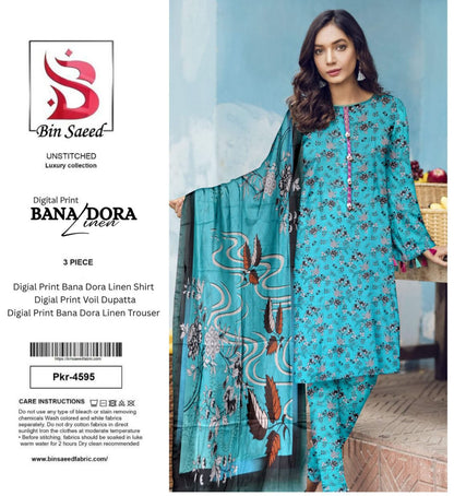 BIN SAEED DORYA LINEN THREE PIECE