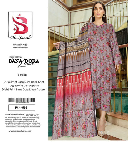 BIN SAEED DORYA LINEN THREE PIECE