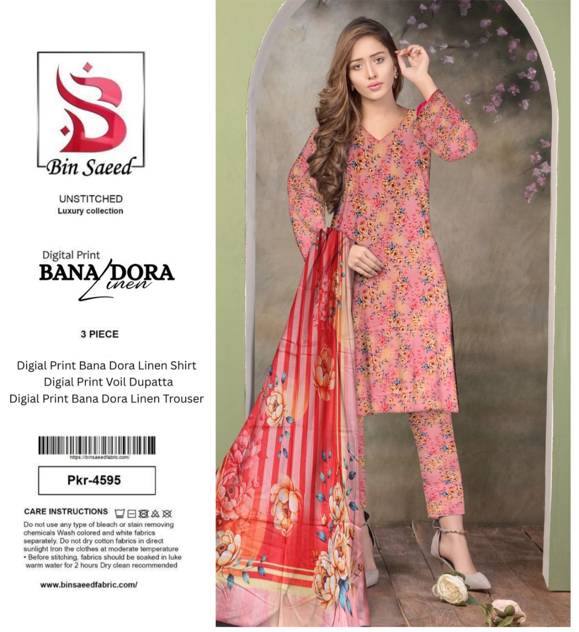 BIN SAEED DORYA LINEN THREE PIECE