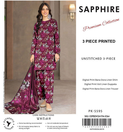 SAPPHIRE DORYA LINEN THREE PIECE