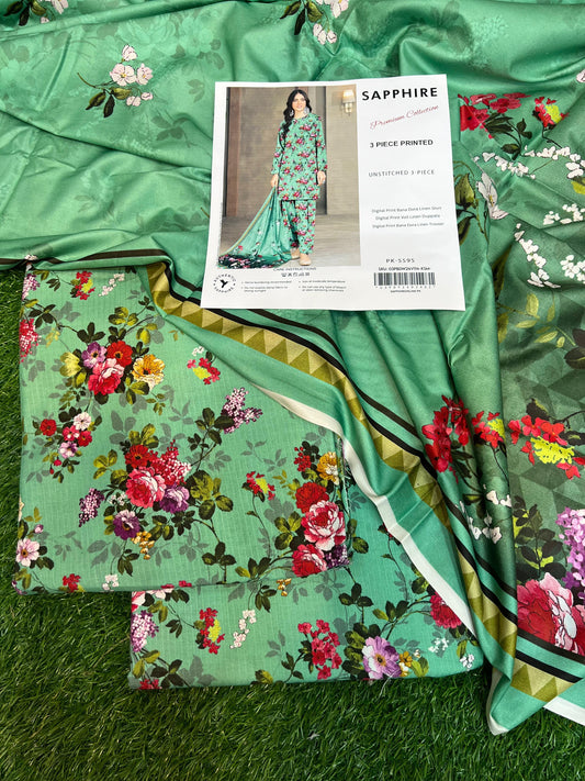 SAPPHIRE DORYA LINEN THREE PIECE