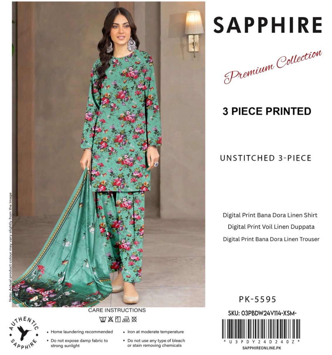 SAPPHIRE DORYA LINEN THREE PIECE
