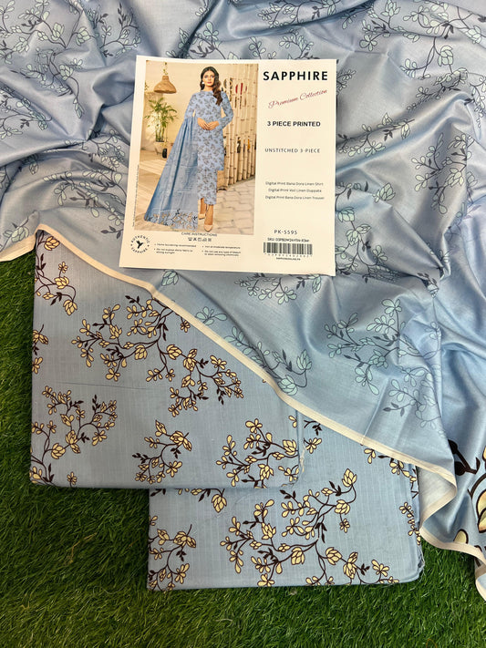 SAPPHIRE DORYA LINEN THREE PIECE