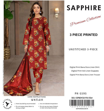 SAPPHIRE DORYA LINEN THREE PIECE