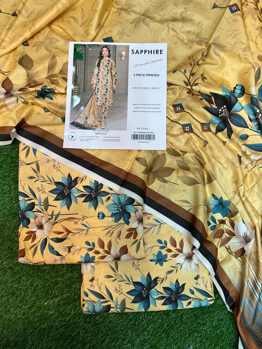 SAPPHIRE DORYA LINEN THREE PIECE