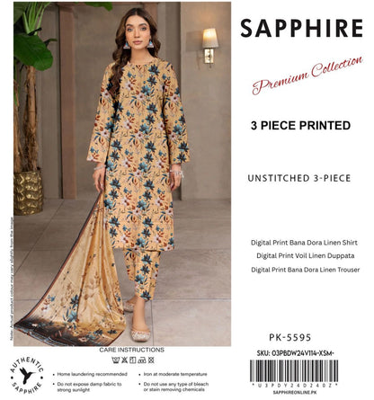 SAPPHIRE DORYA LINEN THREE PIECE