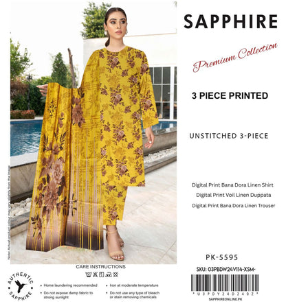 SAPPHIRE DORYA LINEN THREE PIECE