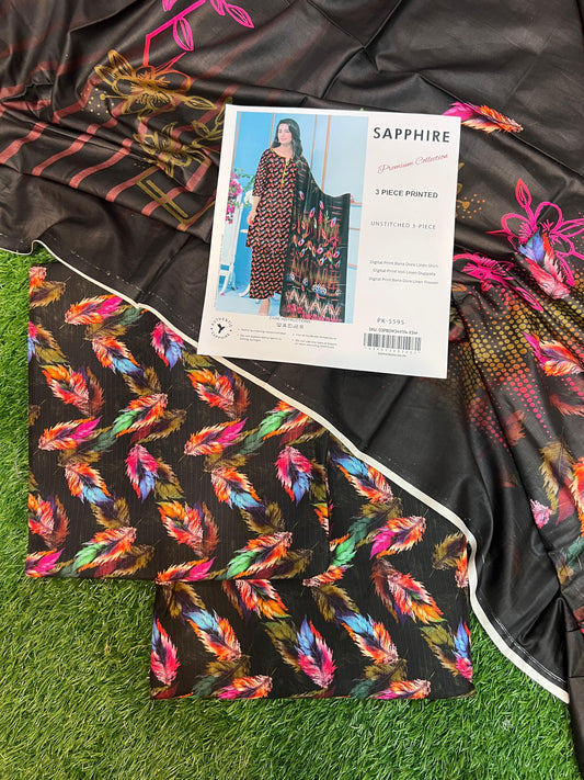 SAPPHIRE DORYA LINEN THREE PIECE