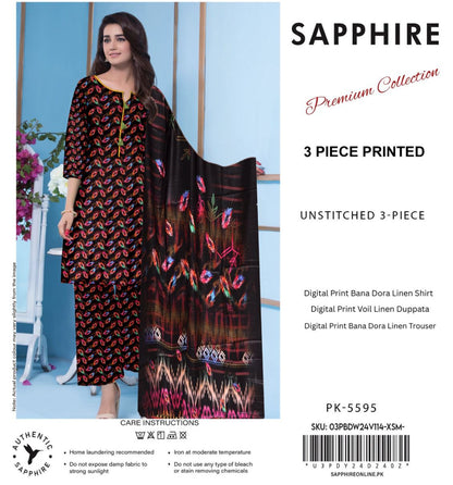 SAPPHIRE DORYA LINEN THREE PIECE