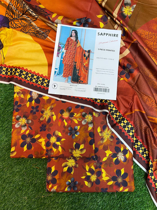SAPPHIRE DORYA LINEN THREE PIECE