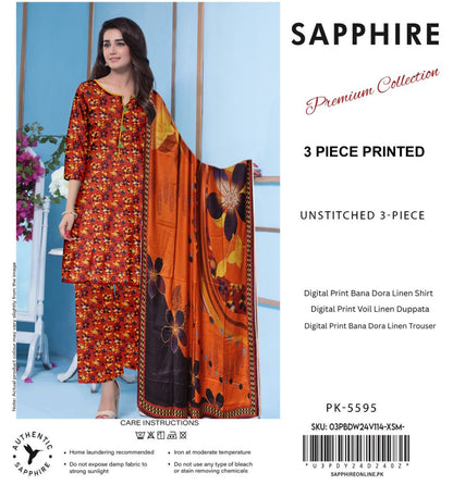 SAPPHIRE DORYA LINEN THREE PIECE