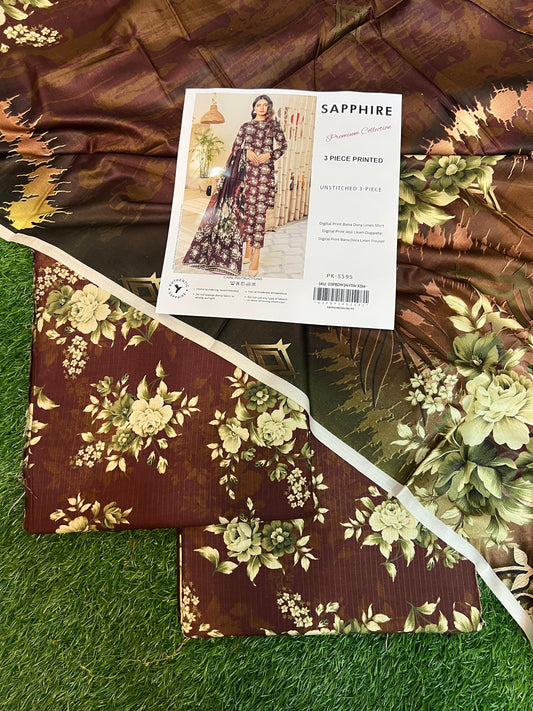 SAPPHIRE DORYA LINEN THREE PIECE