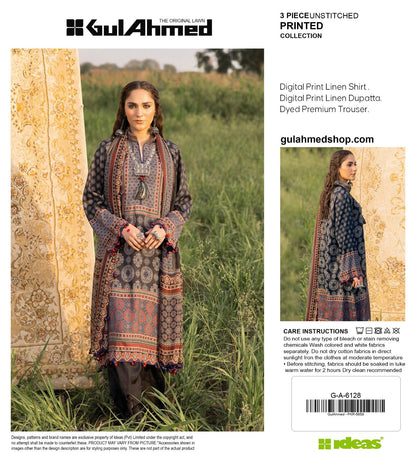 GUL AHMAD LINEN THREE PIECE
